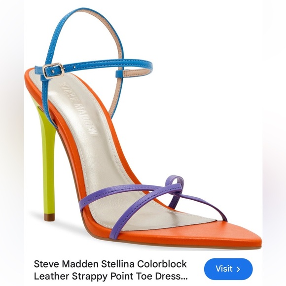 Steve Madden Stellina Colorblock Leather Sexy Office Siren Bossbabe Heel Size 7 - Picture 2 of 11